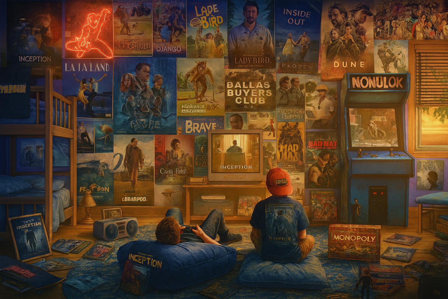 80s arcade game hall